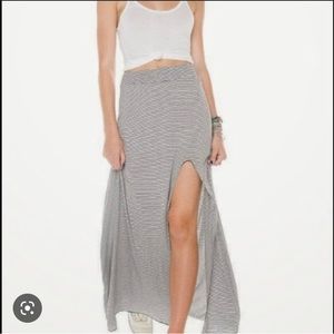 BRANDY MELVILLE | Striped Maxi Skirt with Slit | Navy & White | Size ONESIZE
